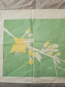Vibtage Marushka Screenprint Canvas Flower Branch Green - Picture 1 of 6