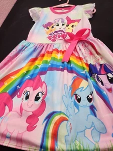 My Little Pony Rainbow Dash Pinkie Pie Twilight Sparkle Dress Size 2/3 - Picture 1 of 3