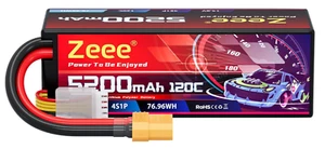 Zeee 4S Lipo Battery 14.8V 5200mAh 76.96Wh 120C Hard Case Battery XT90 Connector - Picture 1 of 4