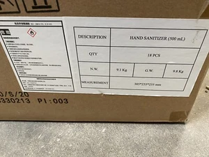 Unopened Case Of (18) 500ml Hand Sanitizers - Picture 1 of 2