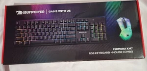 New Open Box iBUYPOWER Chimera KM7 RGB Gaming Keyboard and Mouse Combo (opened) - Zdjęcie 1 z 4