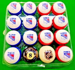 POOL BALL SET NEW YORK RANGERS NHL QUEUEBALL BRAUNSCHWEIG BILLARD KREIDE - Bild 1 von 4