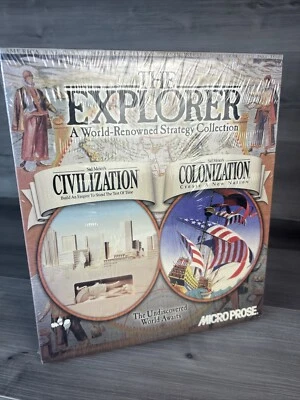The Explorer Strategy collection MicroProse PC CD-ROM 1997 Video Game Big Box+ - Image 1 of 2
