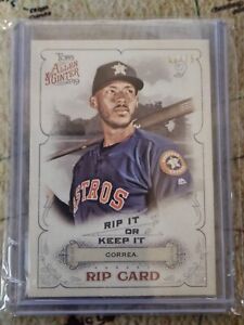 2019 Topps Allen & Ginter Keep It Or Rip It NOT Ripped #RIP-20 Carlos Correa /75