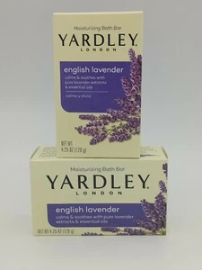 Yardley English Lavender 4.25 Oz Bath Bars Soothing Cleansing (2pack) - Picture 1 of 2