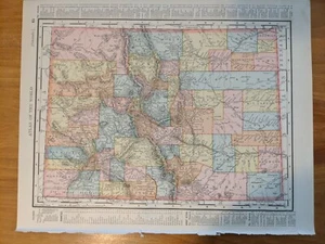 Antique Colorado Map 1899 Atlas New Mexico flip multicolored - Picture 1 of 5
