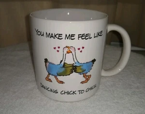 Chick to Chick You Make Me Feel Like Dancing 1987 R. Dakin Co Coffee Mug Cup - Picture 1 of 4