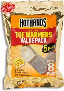 Toastitoes Toe Warmers 5 Pair Pack Air Activated 8Hr Heat Pads Socks - Picture 1 of 12