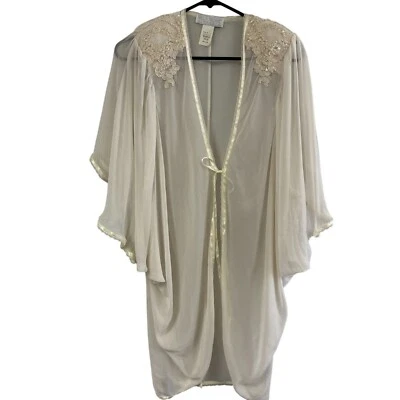 Bata de novia vintage años 80 Val Mode blanca con cuentas transparentes lentejuelas talla mediana poliéster Foto 1 de 4