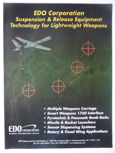 11/2004 PUB EDO MARINE & AIRCRAFT SYSTEMS BOMB RACK WEAPONS CARRIAGE ORIGINAL AD - Foto 1 di 1