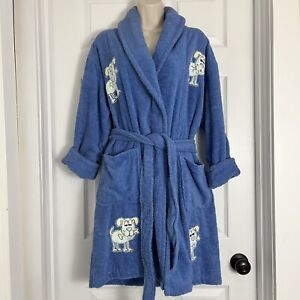 Petite robe courte en boucle éponge bleue avec ceinture et poches