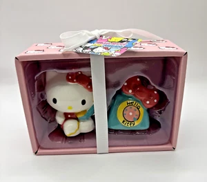 New Blue Sky Clayworks Hello Kitty & Telephone Salt & Pepper Shakers NEW - Picture 1 of 4