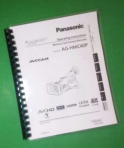 Owners Manual for Panasonic AG-HMC40P Video Camera 122 Pages W/Clear Covers! - Picture 1 of 1