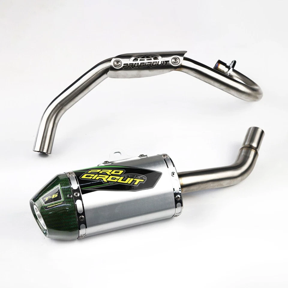Full System Exhaust Muffer Racing Pipe Carbon Green Fit For KAWASAKI KLX110L - Image 1 of 4