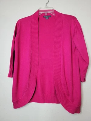 Cárdigan tejido manga larga frente abierto Covington Petite carrera informal suéter talla M Foto 1 de 4