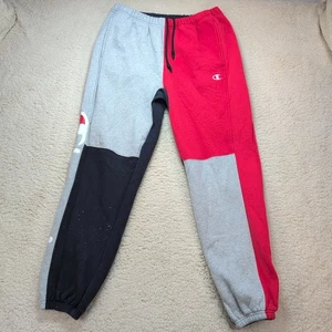 Y2K Champion Reverse Weave Sweatpants Men’s Large Color block Joggers - Read - Picture 1 of 11