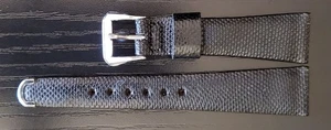 Vintage NOS 1960's Speidel 11/16" (17.5mm) Black Karung Snake Short Watch Band - Picture 1 of 5