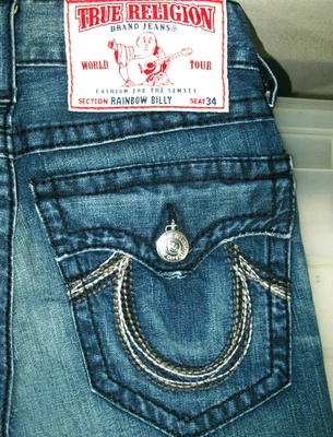 LO ÚLTIMO EE. UU. Hombres TRUE RELIGION BILLY RAINBOW BOOTCUT Jeans Denim 28 x34 (Ajuste 29 x33,5) Foto 1 de 4