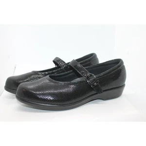 SAS Womens Maria Black Snakeskin Mary Jane Shoes sz 9M NEW - Picture 1 of 5
