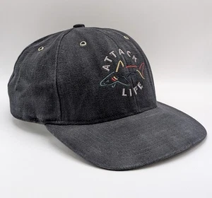 Greg Norman Black Embroidered Shark Attack Life Strap Back Golf Hat Cap Fishing - Picture 1 of 4