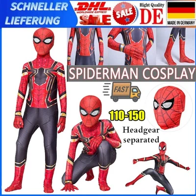 Spiderman Kostüm Kinder Marvel Spider-man Overall Jumpsuit Spielanzug Cosplay^ - Bild 1 von 4