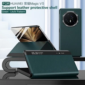 For Honor Magic V5 5G, Classic Magnetic Smart Wake Sleep Flip Leather Case Cover - Picture 1 of 18