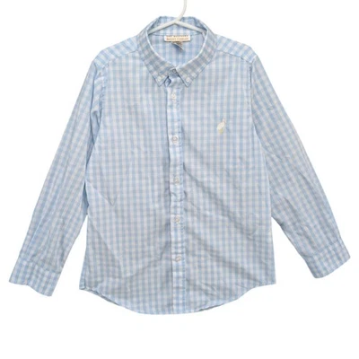 Beaufort Bonnet Company Gingham Shirt Boys Blue Long Sleeve Button Up Size 10 - Image 1 of 4