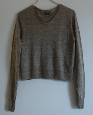 Massimo Dutti - Pullover - Leinen - bräunlich meliert - Gr. XS - Bild 1 von 4