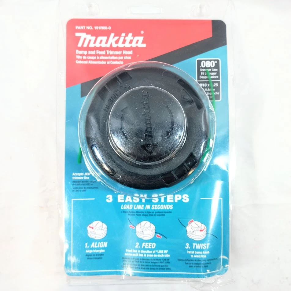 Cabezal de recortadora de tope y alimentación de carga rápida Makita para 0,080 pulgadas Línea (191R00-0) Foto 1 de 1