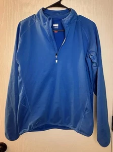 Nike NikeFit blu 1/4 zip maglione manica lunga uomo piccola tasca con cerniera sul retro - Foto 1 di 12