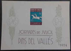 SCARCE 1936- Spain Civil War "Jornades de Juliol" Souvenir sheet MNG - Picture 1 of 3