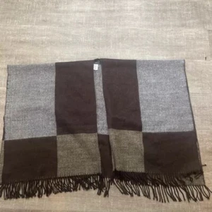 Boho Poncho Pullover Damen Einheitsgröße braun Fransen Schal weich kuschelig - Bild 1 von 6