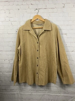 Chaqueta de pana Croft and Barrow para mujer talla XL beige tostado ligera con botones Foto 1 de 4