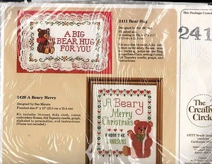 Kit de punto de cruz Bear Hug The Creative Circle #2411 6 1/2 ""x 8 1/2" NUEVO - Imagen 1 de 1