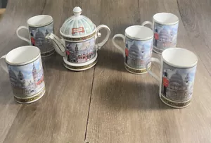 James Sadler London Heritage Collection Horse Guards Teapot and five mugs - Picture 1 of 24