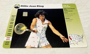 Billie Jean King Tennis Star Champion 1997 Grolier Story of America Card #70-10 - Picture 1 of 2
