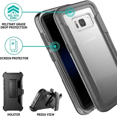Galaxy S8 Case Pelican Voyager Military Grade Clear - Holster/Screen Protector - Image 1 of 3