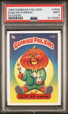 1986 Topps Garbage Pail Kids Series 4 OS4 DUNCAN PUMPKIN 153b PSA 9 MINT Card - Image 1 of 2