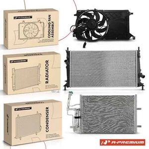 Radiator & AC Condenser & Dual Cooling Fan Kit for Mazda 3 04-09 L4 2.0L 2.3L - Picture 1 of 9