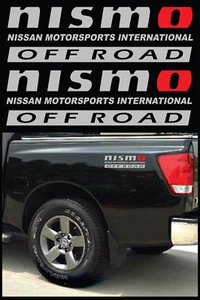 NISSAN NISMO OFFROAD DECALS, TRUCK DECALS STICKERS, 2-PACK SIZE: 4" X 14" SILVER - Picture 1 of 1