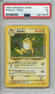 1999 Pokemon Game - RAICHU HOLO #14 - PSA 5 - Picture 1 of 2