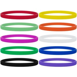 100Pcs Thin Silicone Wristbands for Adults Rubber Bracelets Back to School Favor - Picture 1 of 30