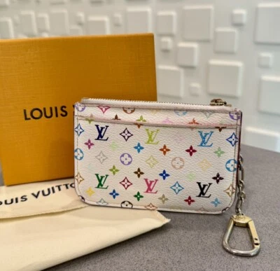 Louis Vuitton monogram Murakami Multicolor Color Key Pouch Coin Purse White - Image 1 of 4