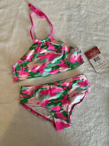 Kanu Surf Girls' Erin 2-pc Banded Tankini Swimsuit Multicolor Size 10 6534 - Picture 1 of 2