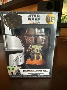 STAR WARS POP! PIN SE SPECIAL EDITION ENAMEL - THE MANDALORIAN WITH GROGU - NEW - Picture 1 of 8