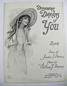 "Dreaming Dreams of You" ~ Partituras de colección de 1919 ~ ¡Bonita ilustración! - Imagen 1 de 3