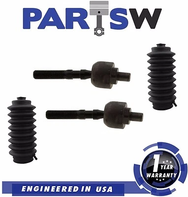 Kit de dirección de 4 botas de fuelle con extremo de varilla de amarre interior delantero para Honda Prelude Foto 1 de 4