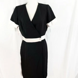 Due Per Due Veste Dress Women's 10 Black White Career Vintage Original Tags - Picture 1 of 6