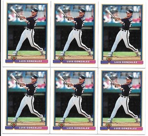 LUIS GONZALEZ ROOKIE 6 CARD LOT 1991 BOWMAN SET 550 HOUSTON ASTROS DIAMONDBACKS