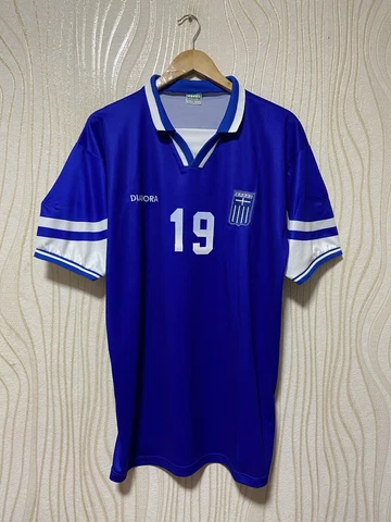 GREECE 90s HOME FOOTBALL SHIRT SOCCER JERSEY MATCH VERSION #19 sz XL MEN BLUE Cover